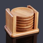 Ensemble de sous - verres et supports en bambou, tapis antid�rapant thermo - isolant pour tasse a caf�, ...