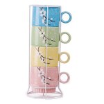 Ensemble de tasses a caf en cramique, avec etagre en fer, verres cratifs, tasses a th, simples, ...