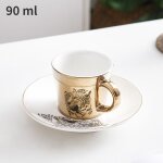 Ensemble de tasses a caf en cramique avec miroir rflchissant, avec soucoupe, bouteille d'eau a th ...
