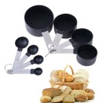 Ensemble de tasses et cuill�res a mesurer en acier inoxydable, 8 pi�ces / ensemble, gadget de cuisine, ...
