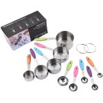 Ensemble de tasses et cuillres a mesurer en acier inoxydable, pour mesurer les ingrdients secs, solides ...