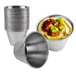 Ensemble de tasses a sauce ramekin en acier inoxydable, mini bols réutilisables pour assaisonnements ... Ensemble de tasses a sauce ramekin en acier inoxydable, mini bols réutilisables pour assaisonnements ...