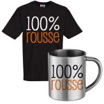 Ensemble tee shirt noir et mug inox 100% roussetee shirt humoristique de bonne qualit�. pour la f�te ...