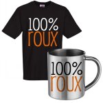 Ensemble tee shirt noir et mug inox 100% rouxtee shirt humoristique de bonne qualit�. pour la f�te des ...