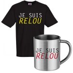 Ensemble tee shirt noir et mug inox je suis reloutee shirt humoristique de bonne qualit�. pour la f�te ...