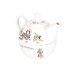 Ensemble thire et tasse porcelaine fine blanc et noir