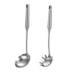 Ensemble d'ustensiles de cuisine en acier inoxydable, 2 pi�ces, cuill�re a soupe tout en m�tal 201# + ...