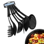 Ensemble d'ustensiles de cuisine multifonctions en nylon, pelle noire, cuillère, louche a soupe, spatule ... Ensemble d'ustensiles de cuisine multifonctions en nylon, pelle noire, cuillère, louche a soupe, spatule ...