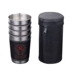 Ensemble de verres a liqueur en acier inoxydable russe, mini gobelet a vin portable, verre a certifie ...