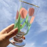 Ensemble de verres a vin de 280ml, 4styles classiques love carry, tasse a pied court en or, chrysanth�me, ...