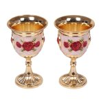 Ensemble de verres a vin classique en laiton pur, 2 pices, petit gobelet fait a la main, verre a vin ...