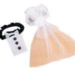 Ensemble de verres a vin pour robe de marie, 2 pices, tissu a la mode, cadeaux de mariage cratifs, ...