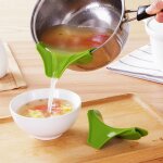 Entonnoir anti - dversement en silicone, cratif, pour soupe, bec verseur, pour casseroles, bols et ...