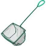 Epuisette d'aquarium a mailles fines de 15 cm avec manche en plastique - vert