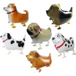 Ershi - lot de 6 ballons en aluminium en forme d'animal, en forme d'animal, de marche, de chien, d'hlium, ...