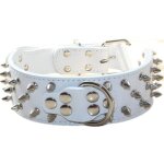 Ershi - collier pour chien en cuir a pointes cloutes 5, 1 cm de large pour chiens de taille moyenne ...