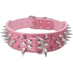 Ershi - collier de chien pointu pointu clout luxueux colliers en cuir rembourr pour chiens de taille ...