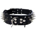 Eryi - collier de chien pointu pointu clout luxueux colliers en cuir rembourr pour chiens de taille ...