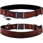 Eryi - collier fin en cuir pour chien avec etiquette id qr, collier rglable avec boucle mtallique, ...