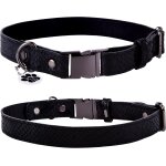 Eryi - collier fin en cuir pour chien avec etiquette id qr, collier rglable avec boucle mtallique, ...