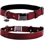 Eryi - collier fin en cuir pour chien avec etiquette id qr, collier rglable avec boucle mtallique, ...