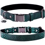 Eryi - collier fin en cuir pour chien avec etiquette id qr, collier rglable avec boucle mtallique, ...