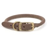 Eryi - collier timberwolf rond en cuir pour chien