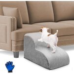 Escaliers pour chien, antid�rapant 2 marches haute densit� mousse souple escalier pour animaux, rampe ...