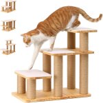 Escalier pour chien, escalier en bois massif avec poteau a griffes pour chat, rampes transformables capacit ...