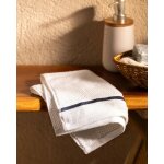 Essuie - mains 100 % coton cera - blanc / bleu marine