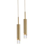 Esszyie - 2 suspension luminaire led moderne longue ligne de fer - couleur or