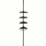 Etagre douche sans perage  4 niveaux, 85 - 305 cm, rangement salle de bain tlescopique, etagre angle, ...