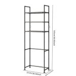 Etag�re de rangement noire � 3 niveaux au - dessus des toilettes - organisateur de salle de bain