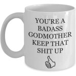 Vous etes une tasse de marraine badass ? cadeaux de f�te d'anniversaire de no�l, cadeau pour grand - ...