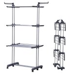 Etendoir � linge int�rieur - 4 niveaux avec roulettes 139 x 57 x 170 cm - capacit� etendage 16 m