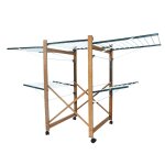 Etendoir � linge pliable ushuaia bois clair aluminium 32m