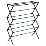 Etendoir a linge vertical extensible en m�tal noir 43 - 75 x 37, 5 x 139 cm