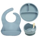 Ether - couverts pour enfants avec logo personnalis, kit d'alimentation en silicone souple, bol a dner ...
