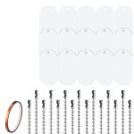 Etiquettes d'estampage par sublimation en aluminium blanc, pendentifs double face, etiquettes m�talliques ...