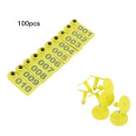 étiquette d'oreille en plastique pour bétail, numéro 1 à 100, pour chèvre, mouton, cochon (jaune) étiquette d'oreille en plastique pour bétail, numéro 1 à 100, pour chèvre, mouton, cochon (jaune)