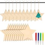 Etoiles de no�l en bois avec pendentifs 36 pi�ces � peindre