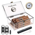 Etui  cigares scotte en acrylique, bote  cigares, hygromtre, humidificateur, peut contenir 20 cigares, ...