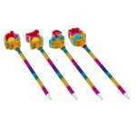 Eventail en bambou 21cm arc en ciel