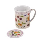 Excelsa lot de 1 tisanires en porcelaine avec filtre et couvercle, multicolore (alatoire)