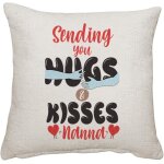 La fte des mres vous envoie des clins et des bisous nanna cadeau d'anniversaire coussin pour chambre ...