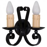 Fab 1. 605 / 2 - noir appliquer rustique 2lxe27 60w noir 25x24x16