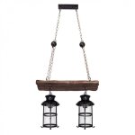 Fab 124492002 pendentif rustique cortijo 2xe27 marron