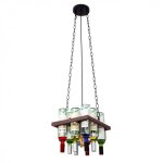 Fab 124598002 pendentif cave a vin 1xe27 brun rustique 8 bouteilles