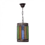 Fab 125791002 pendentif casablanca fait main 1xe27 marron / couleurs regx18d