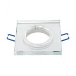 Fab 14338cf49 encastr� cristal solna 1xgu10 carr� epaisseur 1cm transparent c / douille 1x9x9 cm coupe ...